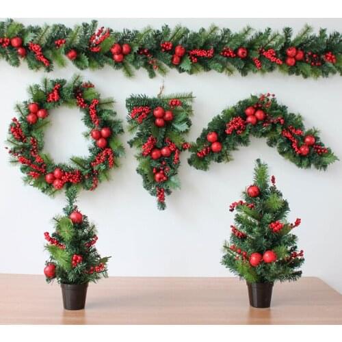 Pomegranate small mini Christmas tree decoration ornaments Christmas wreath rattan diy shop decorations