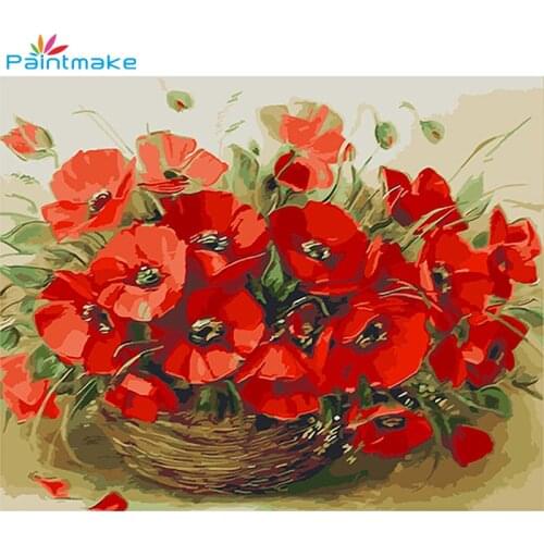 Paintmake Flowers Painting By Numbers no frame DIY Digital Canvas Oil Hand Painted For Home Decor GX9439 40*50cm Wall Art Gifts