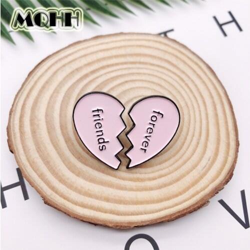 Cartoon Pink Love Broken Heart Set Enamel Brooch Alloy Badge Cowboy Clothes Bag Pin Accessories Gift For Friends