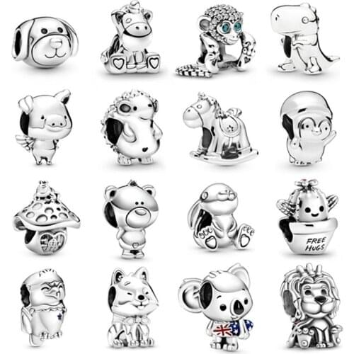 New fashion charm original cute animal tortoise bird beading suitable for Pandora lady bracelet necklace jewelry accessories DIY