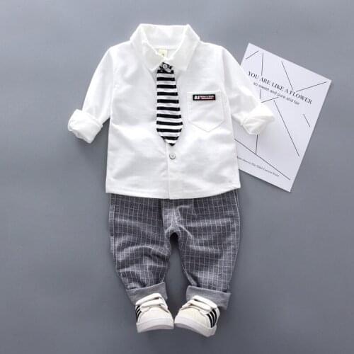 Infant Clothing Suit Baby Boys Clothes Formal Party Newborn Baby Boy Clothing Sets Tie Shirt + Pants Outfits Set kids clothes