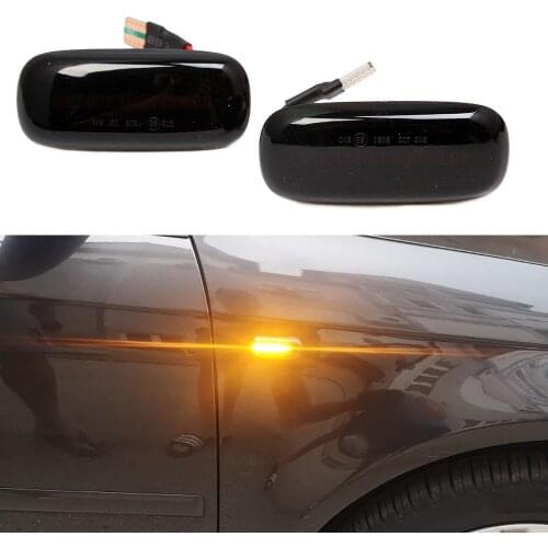 Front Amber LED Dynamic Side Marker Light For Audi A2 A3 A4 B5 A6 4B C5 A8 4D TT Smoked Sequential Side Marker Turn Signal Light
