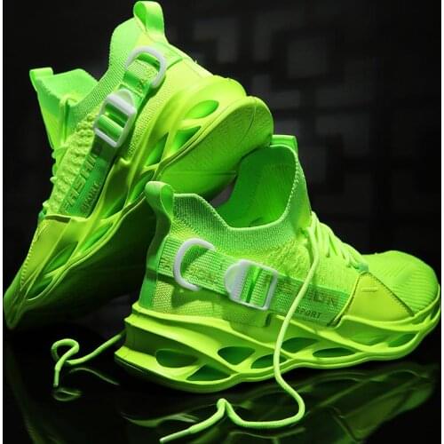 Plus Size Summer Height Sneakers Socks Mens Shoes Sport Men Running Shoes Sneakers Mens Sports Cheap Green Knit Boty GMB-1100