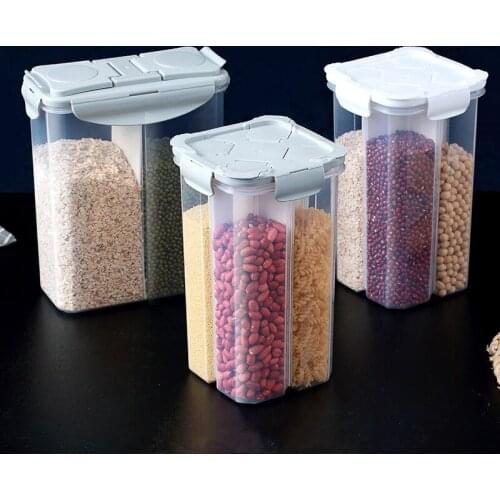 2.5L/3.5L Kitchen grain storage tank is divided into transparent moisture-proof sealed tank