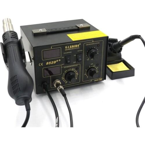 SAIKE 852D++ Iron Solder Soldering Hot Air Gun 2 in 1 Rework Station 220V Upgraded iron SAIKE 852D