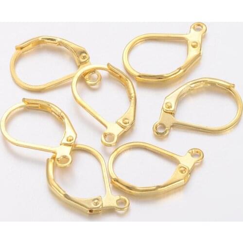 20pcs 15x10mm Brass Lever Back Hoop Earrings Metal Jewelry Making DIY Findings Accessories Nickle Free,15x10mm Hole: 1mm