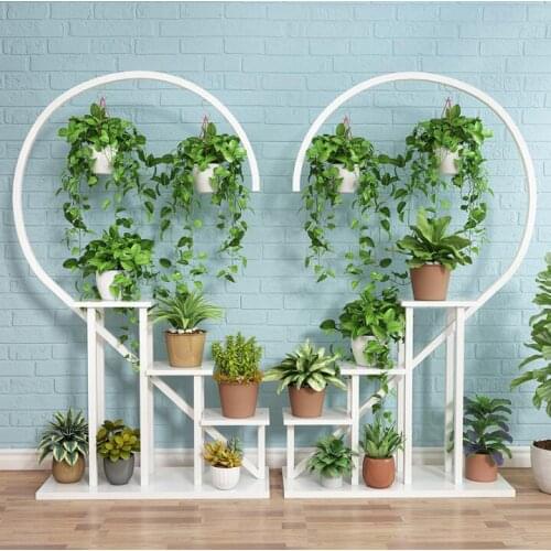 Love flower rack, shelf, living room, heart-shaped floor, iron art, multi-storey, multi-functional indoor