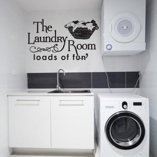 Laundry Room Wall Sticker The laundry room Loads of fun vinyl wall decal for Laundry Room Interior Decor Removable Mural B013