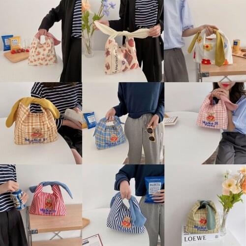 Japanese Style Sail Cloth Bag Cute Rabbit Ears Bento Bag To Take Lunch To Work Student Lunch Bag