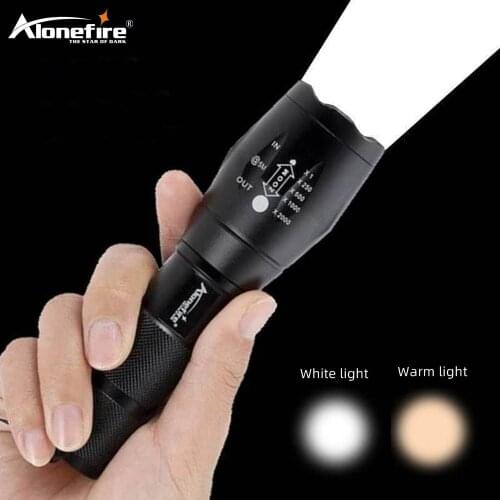 Alonefire E17WY white&warm light LED Flashlight waterproof zoom portable light for camping, doctors,Photography fill light