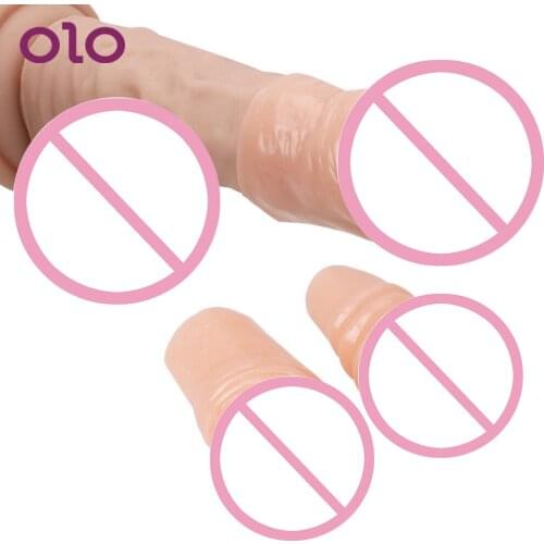 OLO Silicone Glans Sleeve Penis Ring Male Delay Ejaculation Cock Ring Penis Extender Enlargement Reusable Sex Toys for Men