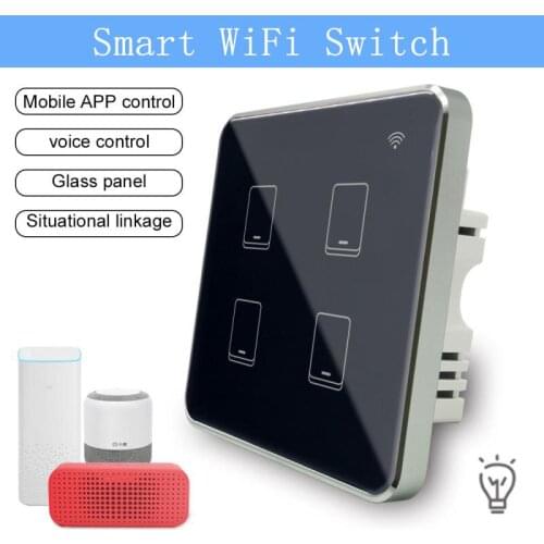 Smart WiFi Switch Zero Fire Wall Touch Switch Wall Remote Control Panel Smart Home Graffiti Voice Control With Alexa Google