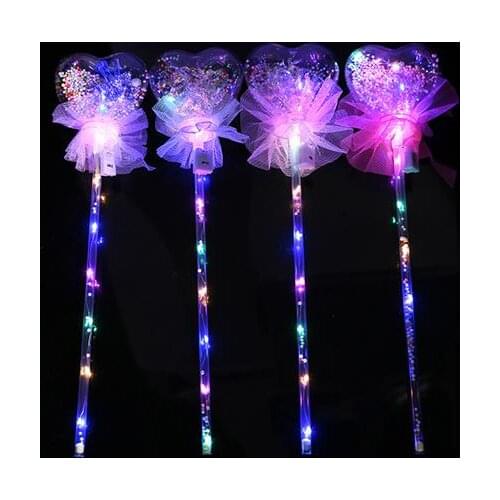 Party Light-up Magic Wand Glow Stick Witch Wizard Clear Heart Shape Led Wands Rave Toy Great For Birthdays Princess Dress Up Props Halloween Christmas presents