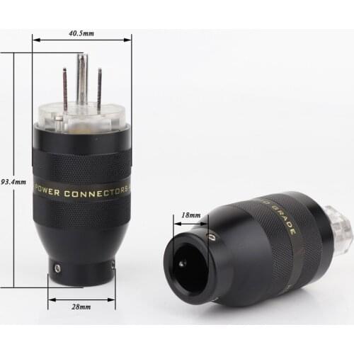 High Quality P201TR Rhodium Plated US Version AC Power Plug Hifi DIY US Mains Power Cable Connector Adapter