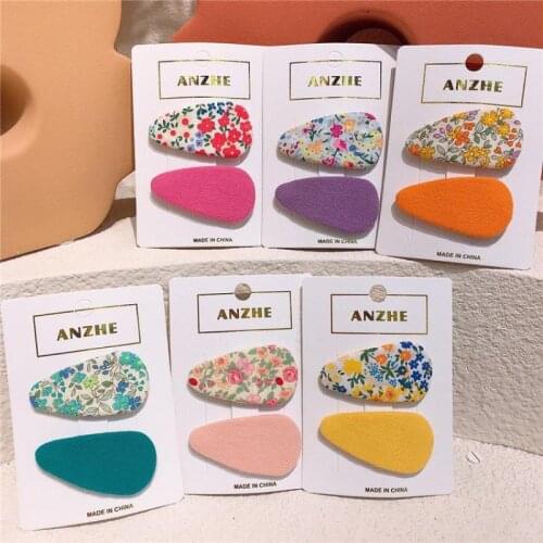 Handmade Hair Clips Floral Print Hair Pins Baby Girls Hair Grips Barrettes Hairpins Bb Clip Ins Hair Styling Tool Birthday Gifts