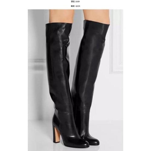 Femmes chaussures sexy black high heels overknee boots woman fashion long thigh high stretch slim botas ladies shoes crotch