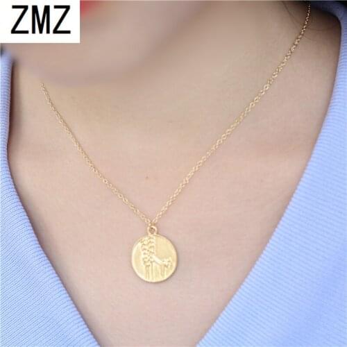 ZMZ 2019 10pcs Europe/US fashion cute Bamboo kung fu pendant geometry necklace gift for mom/girlfriend party jewelry