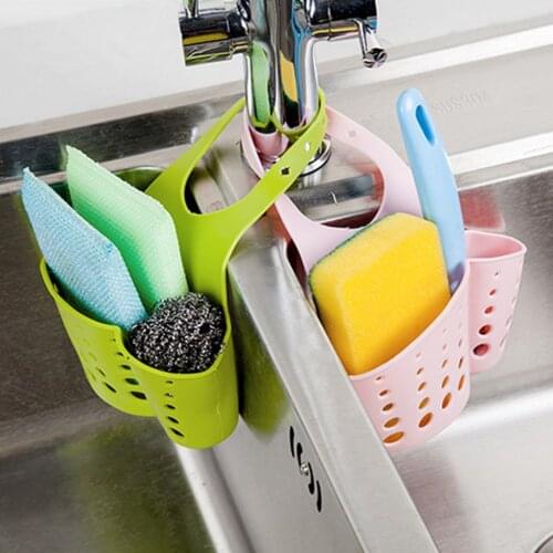Hot Kitchen Basket Sink Drain Rack Strainer Bathroom Storage Container Kitchen Sink Sponge Storage Hanging Homehold Organizer