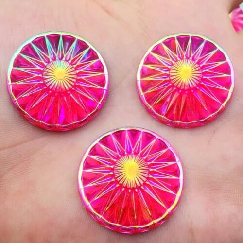 32PCS Round Resin Sew On Rhinestones Crystals Beads Stones DIY Garment Use -E793