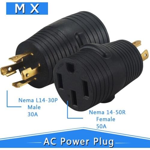 L14-30P to 14-50R Plugrand Nema L14-30 Amp to 14-50 Amp EV Car EV Charging Adapter, NEMA L14-30P to 14-50R Adapter