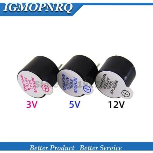 10pcs 3v 5v 12v Active Buzzer Magnetic Long Continous Beep Tone 12*9.5mm