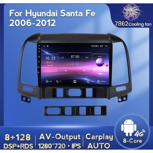 Android 11 arrival!Mekede Car Multimedia Player autoradio for Hyundai Santa Fe 2 2006-2012 with carplay DSP IPS 4G cooling fan