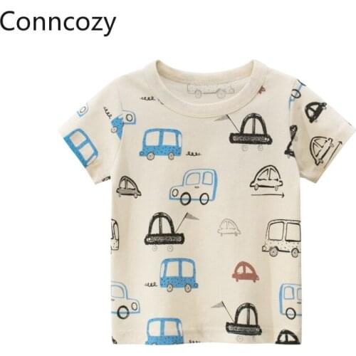 Car Childrens Clothing Boys Cotton T Shirt Summer 2021 Korean Toddler Short-sleeve T-shirts Baby Girl Clothes Boys Kid Clothes