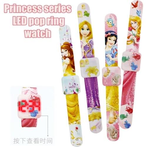 Disney Princess Series Childrens watch Student watch girl LED display watch lovely Cartoons design Childrens electronic watch