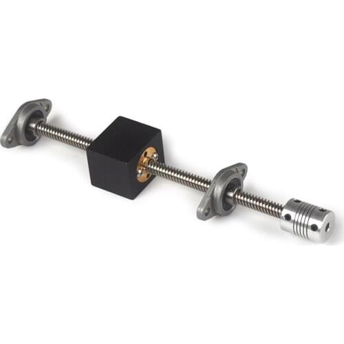 Horizontal 3D Printer Guide Rail T8 Lead Screw 200 250 300 350 400 450 500mm KP08 8mm Lead Screw Rod Bracket Coupler Nut Seat