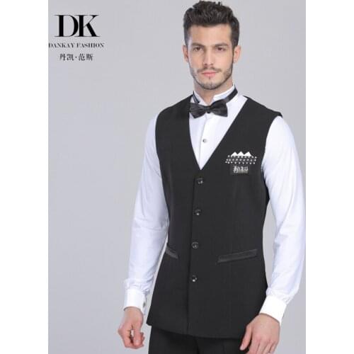 Modern dance costume long vest gentleman Latin Ballroom Dance Practice SHIRT