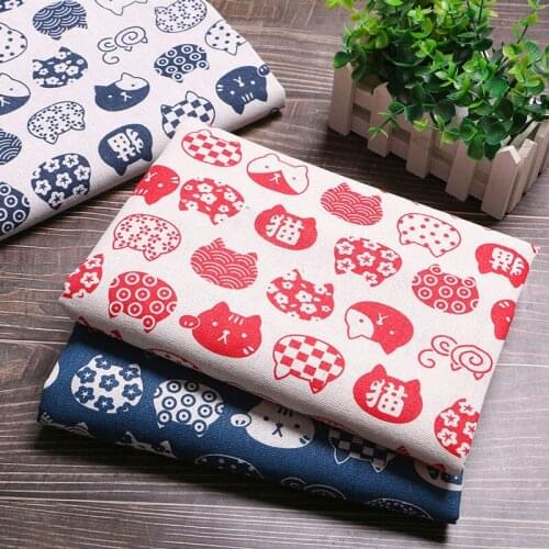 Linen Cotton Cartoon Twill Fabric for Quilting Patchwork Cloth DIY Sewing Fat Quarters Material Fabric for Furniture