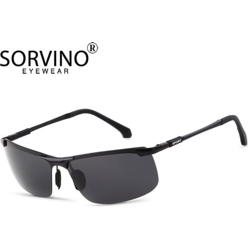 SORVINO Retro Rimless Rectangle Photochromic Sunglasses Men 2020 Polarized 90s Brand Designer Yellow Sun Glasses Shades SP253