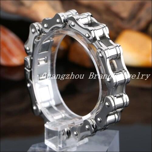 23cm(9.05")10mm 150g Quality 316L Stainless Steel Silver color Bike Bicycle Chain Mens Boys Bracelets Bangles,Fashion Jewelry