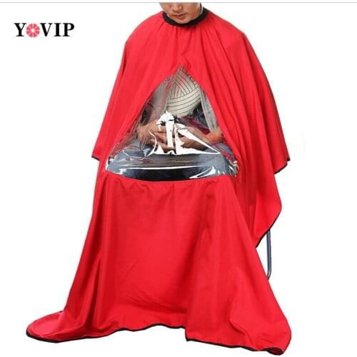 New 4Colors Waterproof View Window Hair Cut Hairdressing Barbers Hairdresser Cape Gown Cloth 1Pcs Hair Wrap