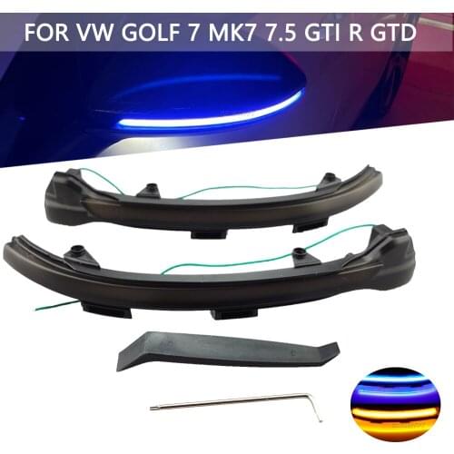 New 2pcs Dynamic Turn Signal Light LED Side Mirror Indicator Blinker Lamp For Volkswagen VW Golf 7 7.5 Touran L II Sportsvan