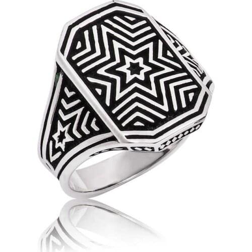 Original silver , Star Patterned Male ,Ring, Good Quality and Affordable without stones ,Rings Types