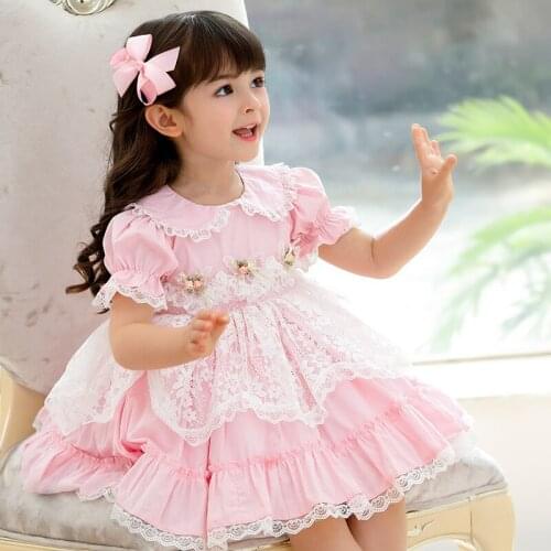 Girl Summer Lolita Dress Toddler Princess Dresses for Kids Baby Girls Spanish Birthday Wedding Party Christmas Boutique Robe