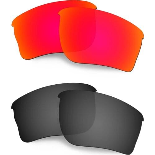 HKUCO Polarized Replacement Lenses For Quarter Jacket Sunglasses Red/Black 2 Pairs