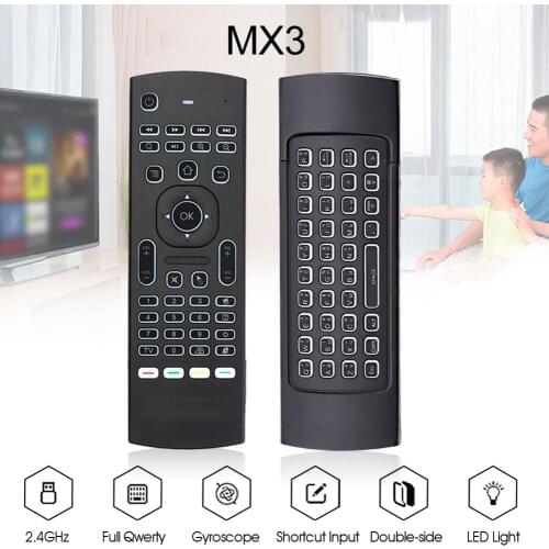 MX3 Backlit Air Mouse T3 Smart Voice Remote Control 2.4G RF Wireless Keyboard For X96 mini KM9 A95X H96 MAX Android TV Box