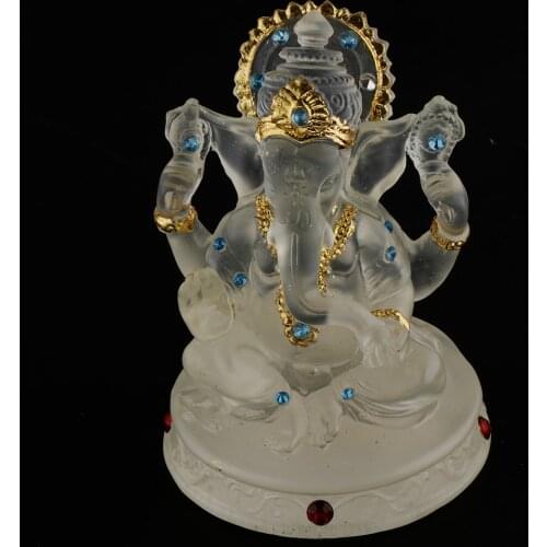 Ganesha Buddha Elephant Figurine Statue Sculpture Good Luck Charm House Office Decoration