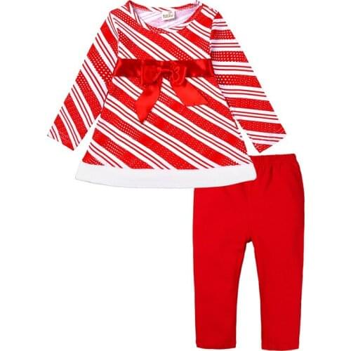 Fashion Christmas Baby Girls Clothes Set Toddler Long sleeve Dress Pants Kids Clothing Child Suit Infant Outfits 9-24M 2-7T
