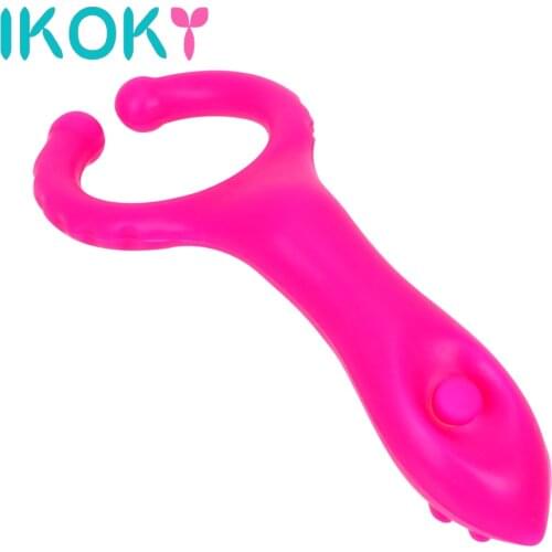 IKOKY Nipple Massage Vibrator Clitoris Stimulation Sex Shop Vagina Penis Vibration Clip Sex Toy For Women Men Couple