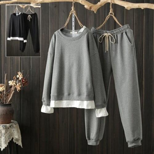 Oversized 5XL Fake 2 Piece Women Pant Suits Winter New Design Solid Casual All Match Female Pulls Clothing Suits