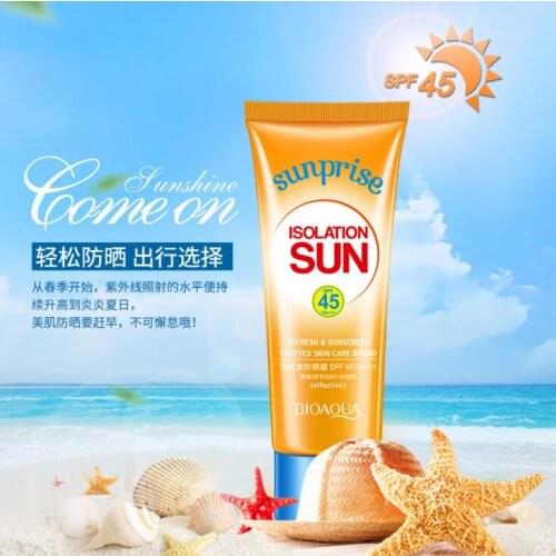 1pc Women Facial Sunscreen SPF 45 UV Radiation Sun Protect Face Whitening Skin sunblock Cream filtro solar protetor para pele