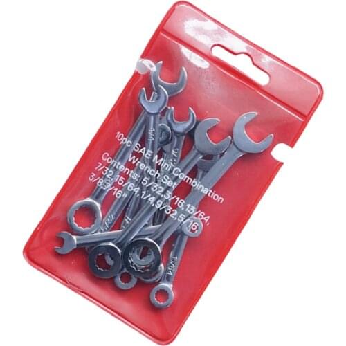 10 pcs Combination Spanner Wrench Set Mini wrench set English System Set