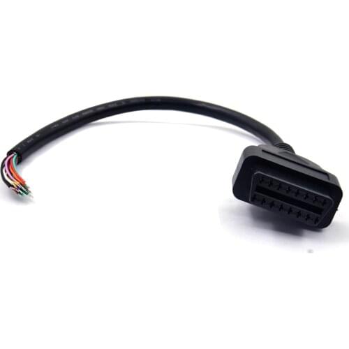 16Pin OBD2 Male Plug Connector For ELM327 Extension Adapter OBD Cable OBDII EOBD ODB2 16 Pin OBD 2 Adaptor Opening Female Cable