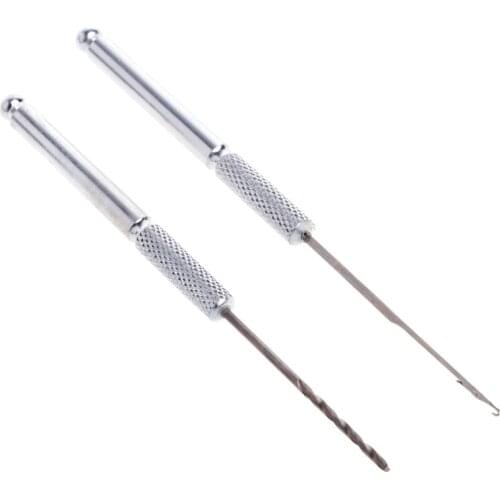 2Pc Carp Fishing Fish Bait Tool Set Making Rigs Drill Hook Crochet Needle Tackle U2JB