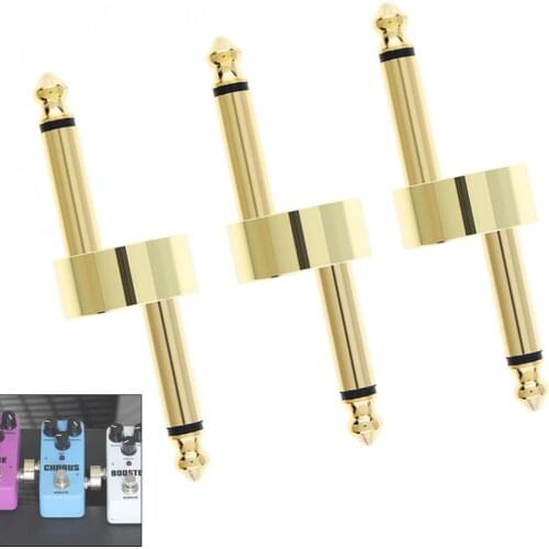 3pcs/lot 1/4inch 6.3mm Gold Guitar Effects Pedal Connector Z Type Coupler Jack Interface Cable Adaptor Pedal Board Accessories