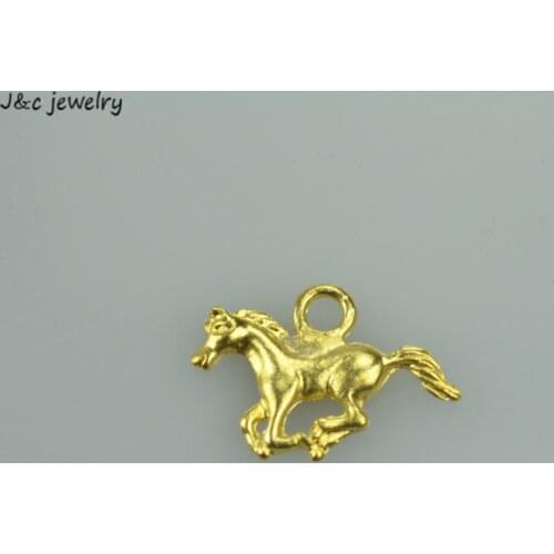 30 pcs free shipping Gold color charms diy metal horse pendant for necklace&bracelets jewelry making 21*15 mm D9303