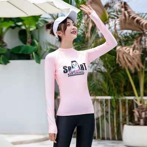 4-piece Womens Printed Long Sleeve Shirt & Patns Rashguard Rash Guard Swimsuit UPF 50+ Swim UV Athletic Tops Bottoms Full Suit
